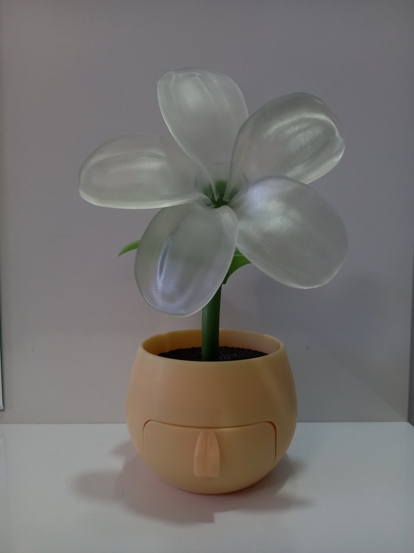 Flower night light with drawer