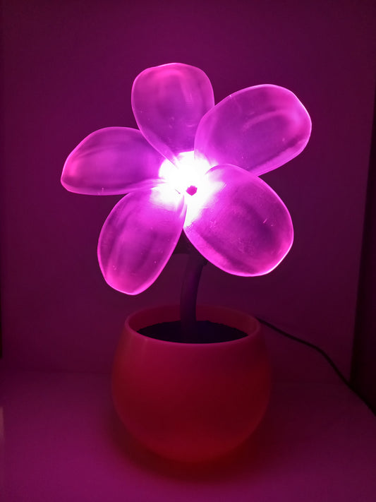 Pink flower shaped night light